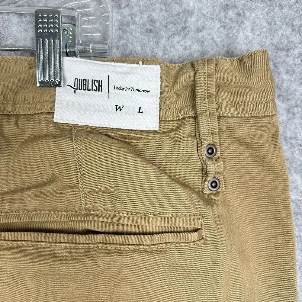 Publish Pants Mens Size 44 Tan Legacy Joggers Cotton Stretch Casual Preppy Logo